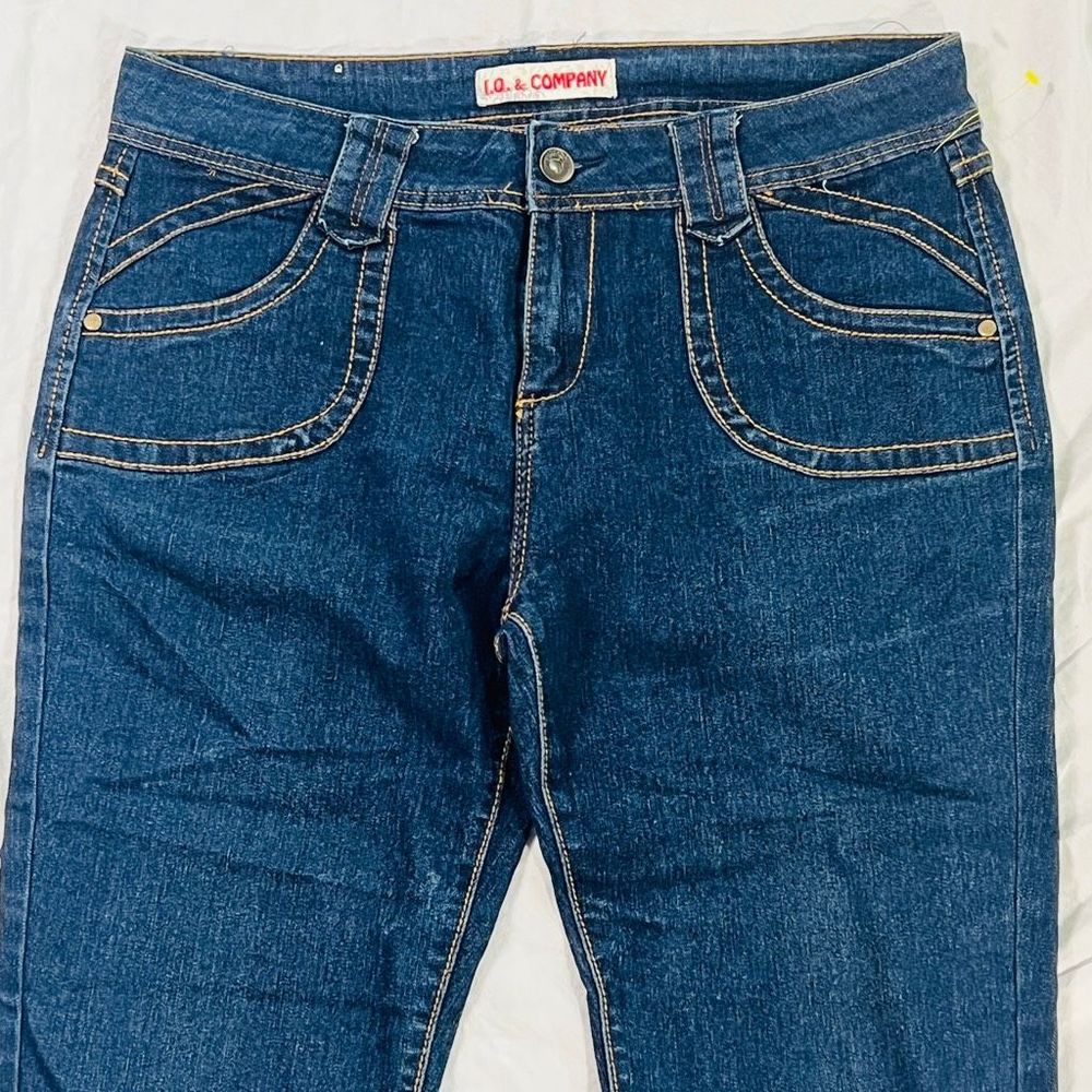 Sexy Embroidered Pocket Distressed Southwestern Stretch Dark Wash Jeans Size 12 - Picture 5 of 12
